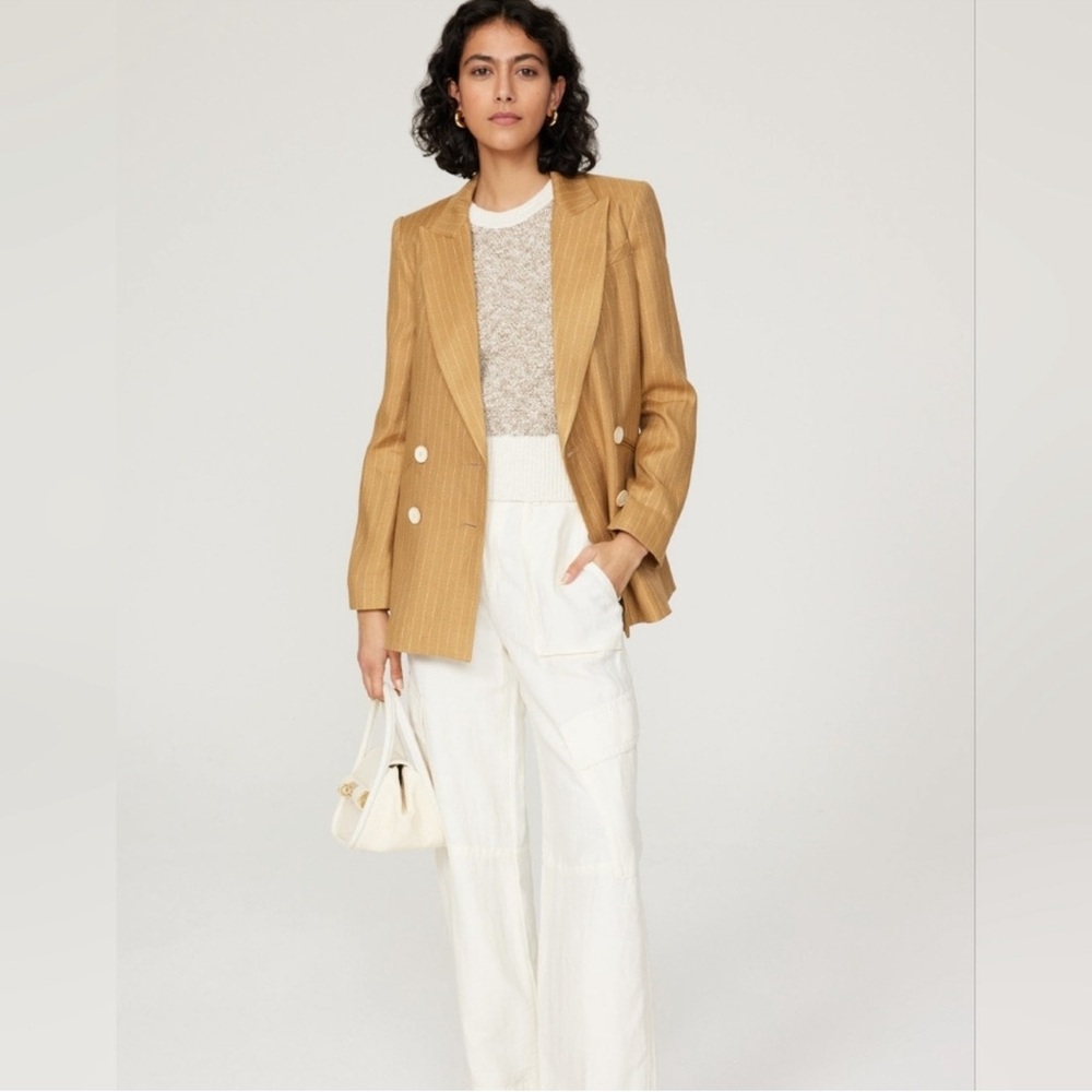 Veronica Beard Parineti Camel Linen Blend Blazer